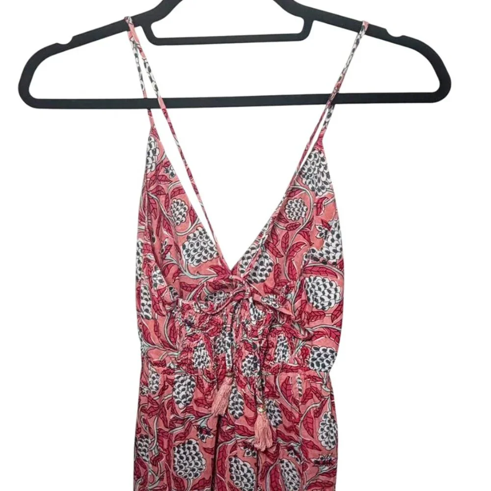 PERRY WALKER COLLECTIVE Annie Block Print Botanical Palm Beach Maxi Sundress - Picture 6 of 10